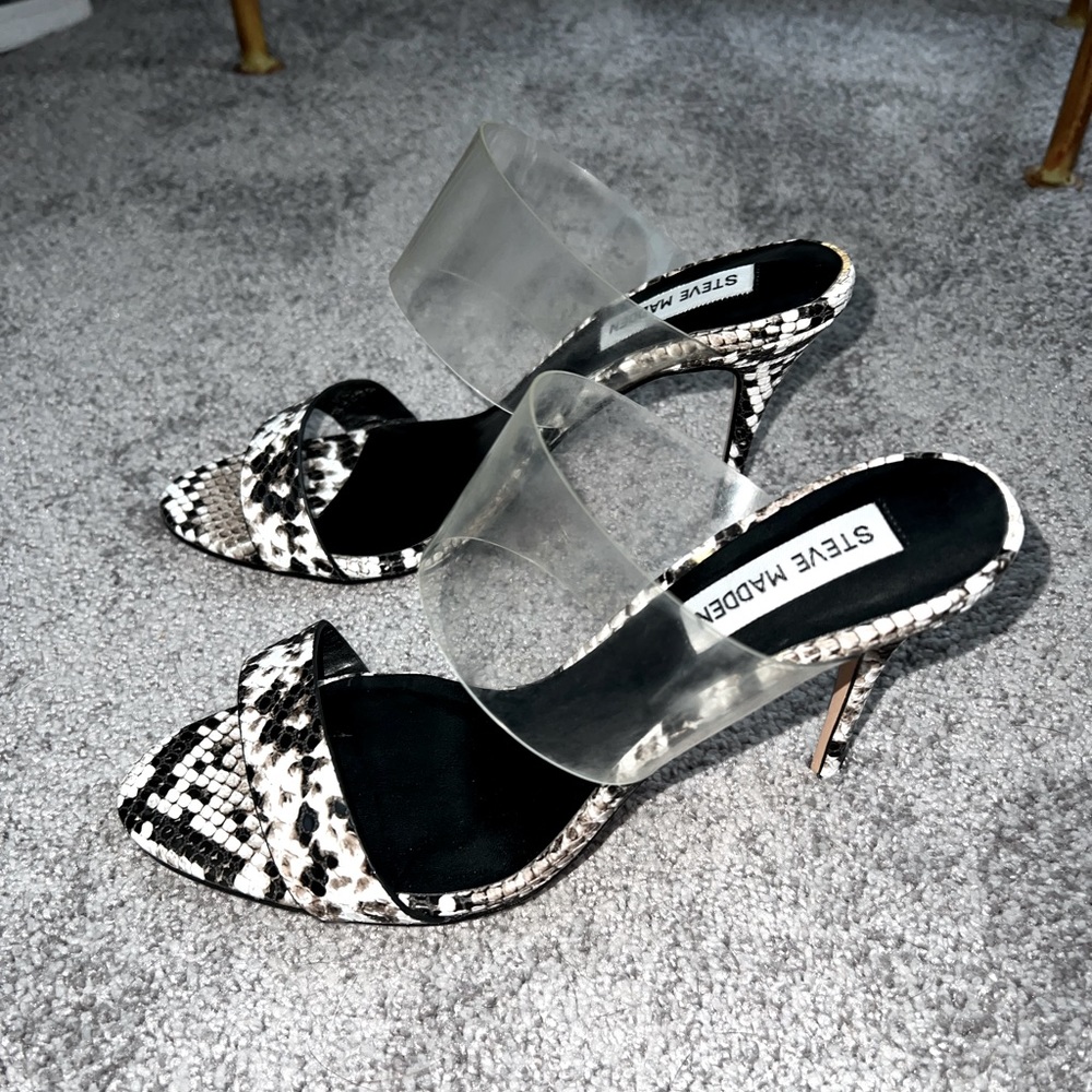 Steve Madden Snake Skin Kitten Heels PVC